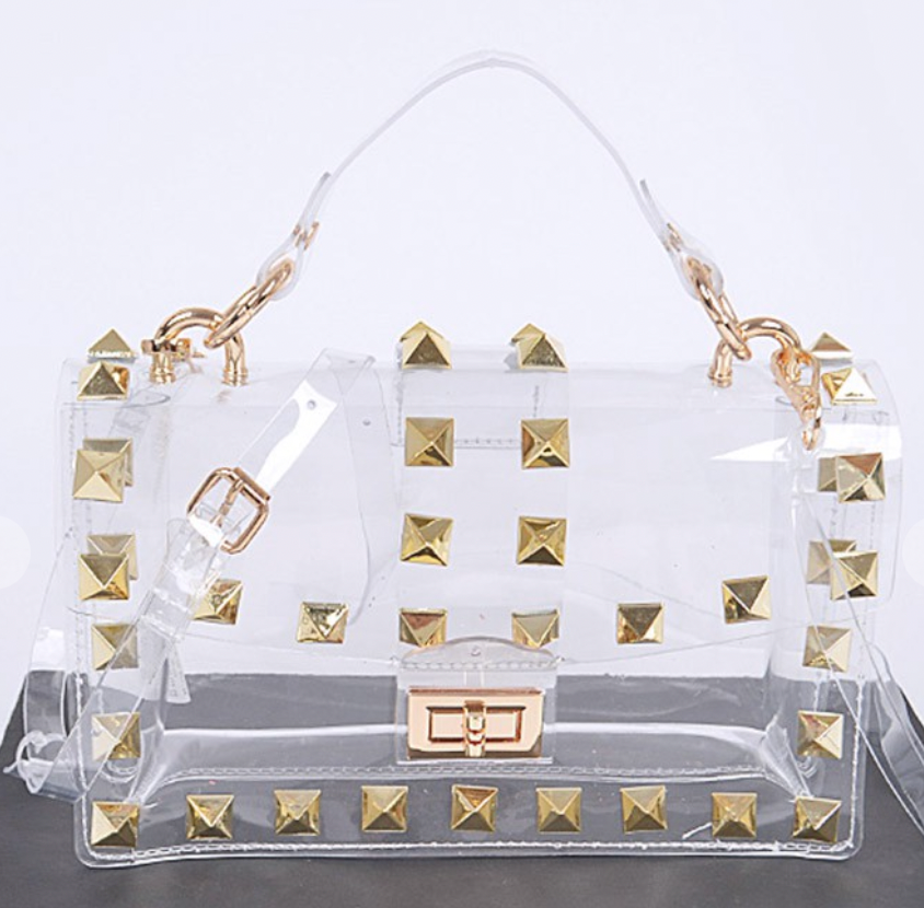 Large Studded Clear Bag