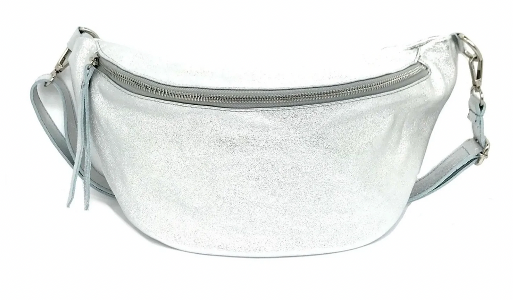 Leather Sutton Bag - Silver