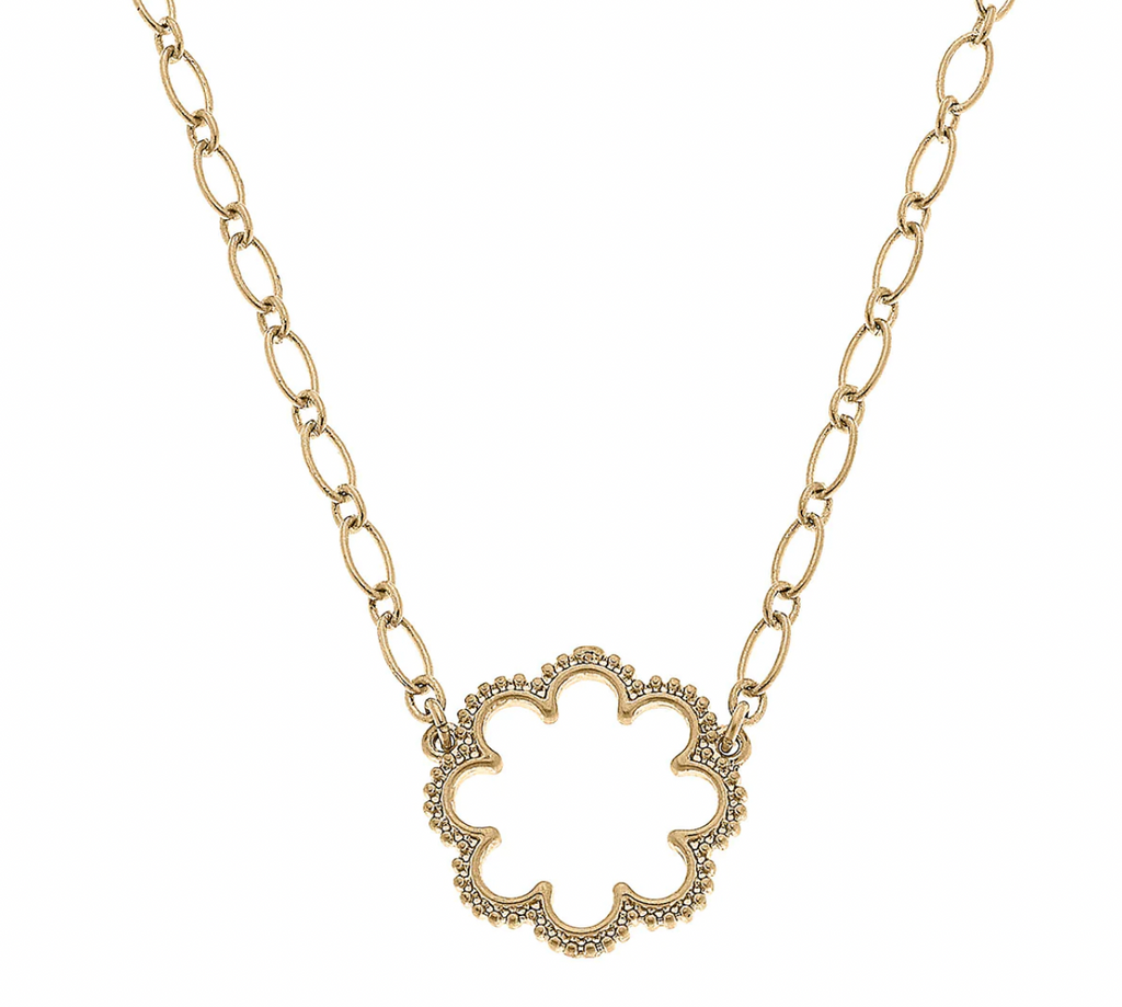 Studded Flower Delicate Necklace