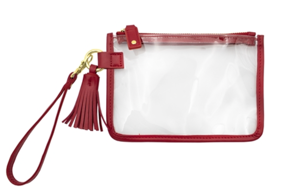 Clear Wristlet - Red